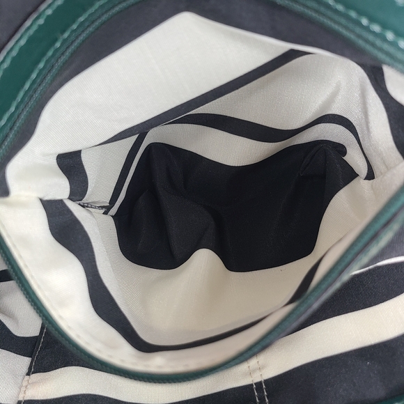 Kate Spade Glossy Green Patent Leather Hobo Shoulder Bag Silver Stud Accents - Picture 15 of 16